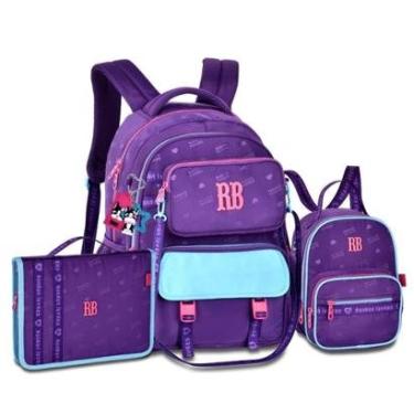 Imagem de Mochila Feminina com Lancheira e Estojo Fichário Rebecca Bonbon-Feminino