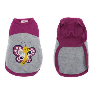 Imagem de Camiseta Borboleta para Cachorro e Gato Pet - Bichinho Chic, Rosa, 3