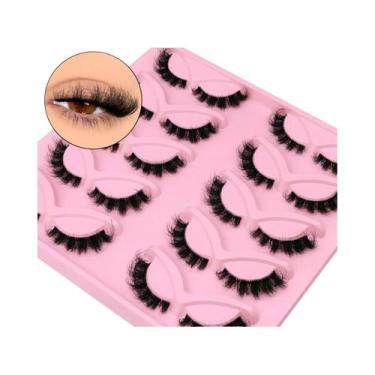 Imagem de Cílios Postiços 8D Cat Eye De Mink Sintético Lasvirey, Volume Fluffy, 