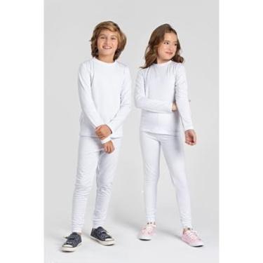 Imagem de CONJUNTO INFANTIL BLUSA + CALÇA TÉRMICA BRANCA-Unissex