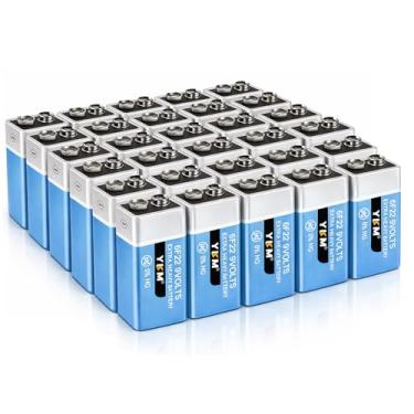 Imagem de YKM Pacote com 24 baterias de 9 V bateria de 9 volts para detector de fumaça abridor de porta de garagem pedais de guitarra bateria de alarme de fumaça