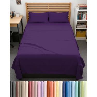 Imagem de Jogo de cama casal GG – 4 peças extra longo estendido casal GG – Macio, respirável e refrescante – Cabe em colchões de 20,3 a 40,6 cm com bolsos profundos – 137,2 cm x 203,2 cm – Fácil ajuste