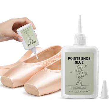 Imagem de Cola para sapato de ponta de 67 g, fórmula profissional de secagem rápida para sapatos de balé, reforça a biqueira e a haste, adesivo forte transparente, prolonga a vida útil do sapato, grande