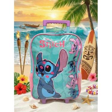 Imagem de Mochila Rodinha Stitch e Angel - Ideal para Escola - no-brand