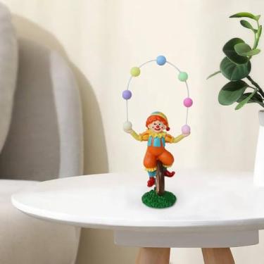 Imagem de Escultura De Palhaço | Brinquedos Estatuas Divertidos,Decoração De Mesa Palhaço Em Resina Com Design De Monociclo,Para Sala De Estar Quarto Carnaval Prateleira Lareira