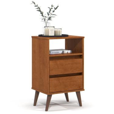 Imagem de Mesa De Cabeceira 2 Gavetas Com Nicho Aroma Freijó