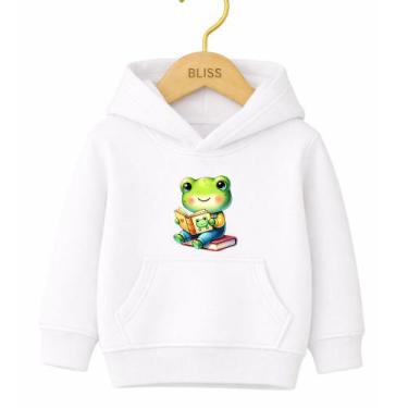 Imagem de Moletom Canguru Infantil Estampa Sapinho Leitura 1027 Estiloso Casual 