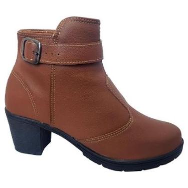 Imagem de Bota Botinha Feminina Ankle Boots Fivela Cano Baixo Salto Alto Moda Pé-Feminino
