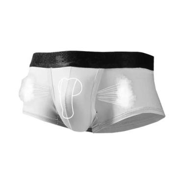 Imagem de Cuecas Boxer Masculinas De Seda Gelada Finas De Verão Com Compartiment