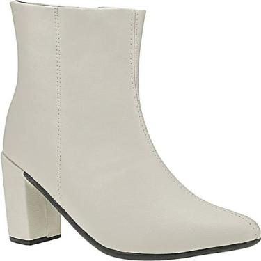 Imagem de Bota Coturno Feminina Salto Bloco Grosso Bico Fino Cano Curt - LAZZLU,
