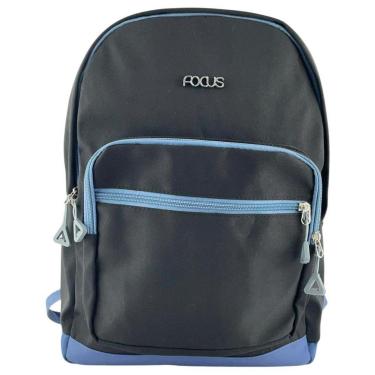 Imagem de Mochila Focus Preto Com Azul Feminina Grande Estilosa N202316-Feminino