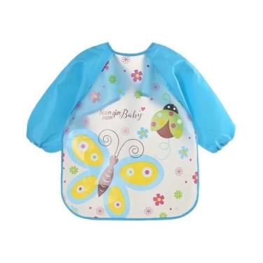 Imagem de Babador Impermeável Anti-Manchas Para Bebês De 0 a 3 Anos Com Manga Lo