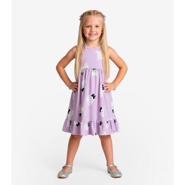 Imagem de Vestido Infantil em Meia Malha Penteada Select Roxo, 6, Roxo