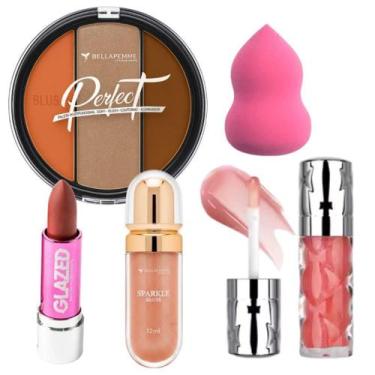 Imagem de Kit Maquiagem Completo Bella Femme Paleta Perfect E Gloss