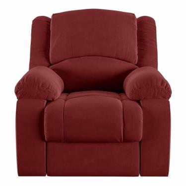 Imagem de Poltrona Do Papai Reclinável Sala De Cinema Barcelona Manual Veludo Vermelho