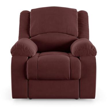 Imagem de Poltrona Do Papai Reclinável Sala De Cinema Barcelona Touch Usb Veludo Vinho