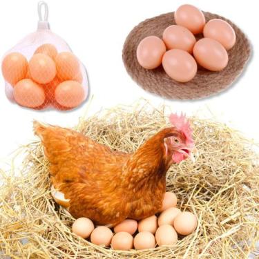 Imagem de Ovos Falsos Brincadeira Plástico Para Indez Galinha - - Europio, Kit c