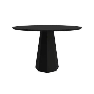 Imagem de Mesa de Jantar Redonda com Tampo de Vidro Isis Preta 135 cm - Modern