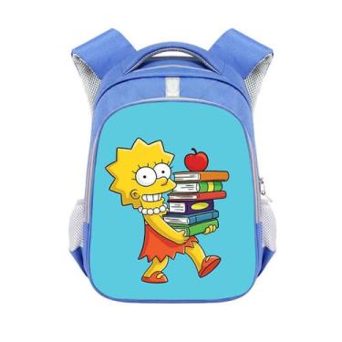 Imagem de Mochila escolar infantil Simpsons em poliéster impresso em 3D - yiweis