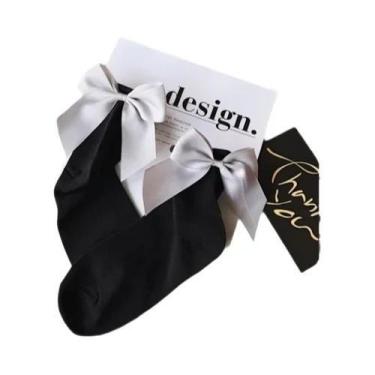 Imagem de Meias De Algodão Femininas Harajuku Com Laço Para O Tornozelo, Estilo 