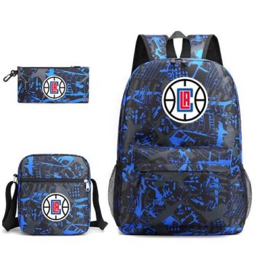 Imagem de Conjunto de mochilas: 3 peças para escola de basquete com bolsa de omb