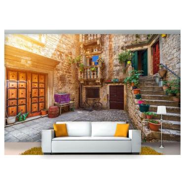 Imagem de Papel De Parede Cidade Antiga Rua Européia 3D Cda54