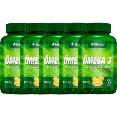 Imagem de Kit 5X Ômega 3 1000mg - 60 Cápsulas - Herbamed-Masculino