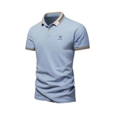 Imagem de Camisa Polo Masculina De Verão Em Seda Gelada De Secagem Rápida, Manga