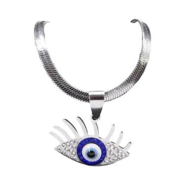 Imagem de Colar Choker Vintage Com Cristal Olho De Demônio Banhado a Ouro Para M