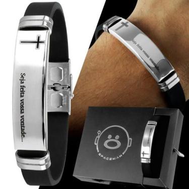 Imagem de Pulseira Oração Proteção Versículo Jesus Feminino Casual - Orizom, Pra