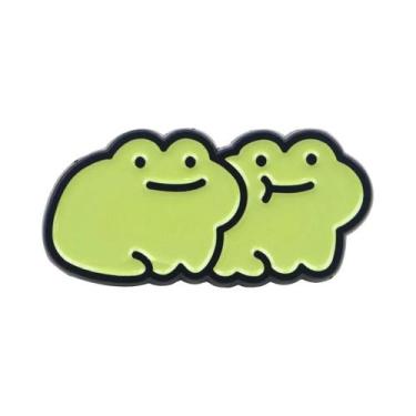 Imagem de Broche De Esmalte Feminino De Sapos Fofos, Desenho Animado, Joia De Mo