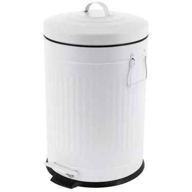 Imagem de Lixeira Retrô com Pedal Branca Mollie 20 litros