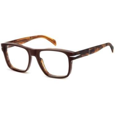 Imagem de Armação de Óculos David Beckham Db 7020/Crafted EX4 - Marrom Horn 54-Masculino