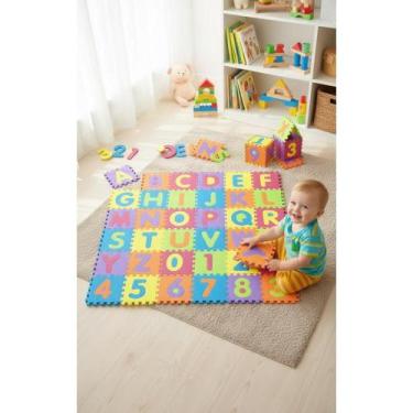 Imagem de Tapete Infantil EVA Alfabeto & Números 36 Peças Colorido - Congratulat