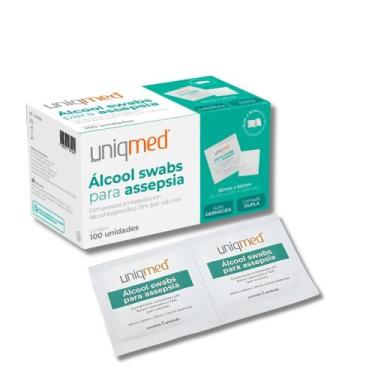 Imagem de 100 Swab Para Assepsia Uniqmed 03cm x 06cm