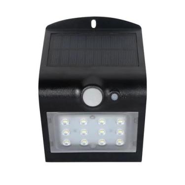Imagem de Arandela Solar Led 1,5W 6000K Preta - Kian