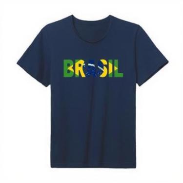Imagem de Camiseta Casual Bandeira Brasil Manga Curta em Algodão Leve e Confortável Copa do P ao G1-Masculino