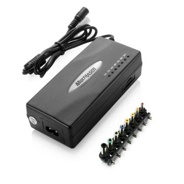 Imagem de Fonte Universal para Notebook CB007 90W Bivolt com 2 Saídas USB e Proteção Contra curto-circuito Preto Multi