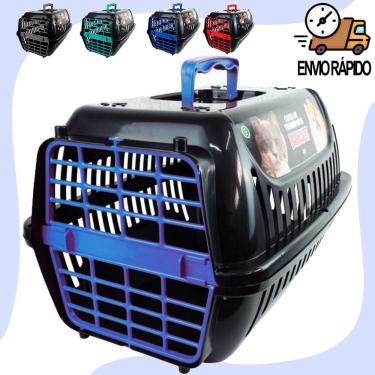 Imagem de Caixa de Transporte para Pets OEM N1 para Gatos e Cães em Polipropileno Preto Azul 30x4...