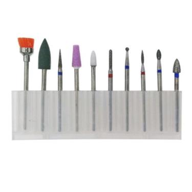 Imagem de Kit de Brocas Diamantadas para Manicure 10 Unidades para Cutilagem e Polimento Esterili...