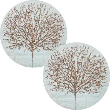 Imagem de Decoração de Natal Algas Decoração Natal Kit 6 Algas Decorativas com Glitter para Árvores, Portas e Paredes Rose Gold