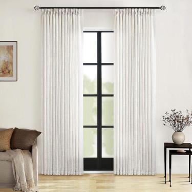 Imagem de Cortinas TWODRAPES 90" de linho com pregas tipo pinch, 2 painéis