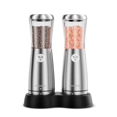 Imagem de Conjunto de Moedores Elétricos de Sal e Pimenta Chunyee em Aço Inoxidá