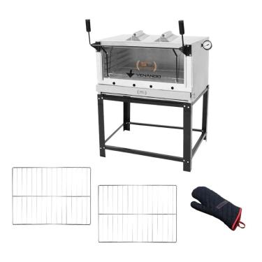 Imagem de Forno Gás Industrial Infra Refratária Roma Inox 90 Firiv90 + 2 Grades Extra + Luva Térm...