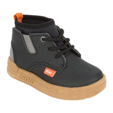 Imagem de Bota Kidy Cturno Milão Infantil Menino, Preto, Chumbo, 22