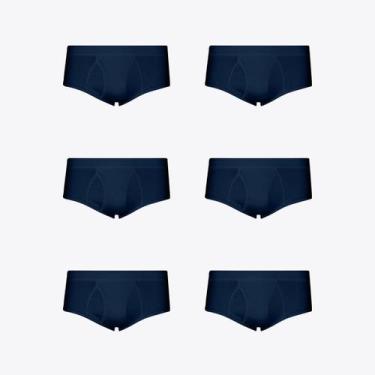 Imagem de Kit 6 Cuecas Lupo Slip Canelada Com Abertura 00546-106, Azul marinho, 