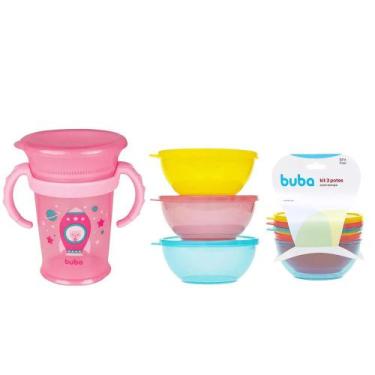 Imagem de kit Copo 360 210ml e Pote bolws com 3und Buba