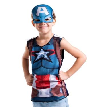 Imagem de Fantasia Pop Infantil Capitão América Nova Brink Super Magia - Novabri