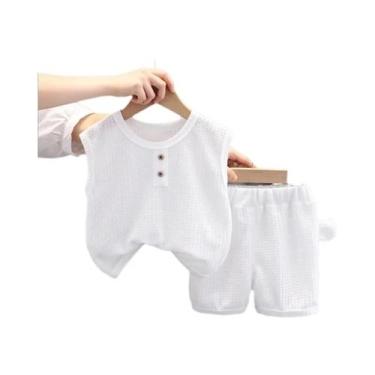 Imagem de Conjunto De Verão Coreano Para Crianças, Colete Sem Mangas, Shorts, Co