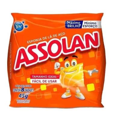 Imagem de Esponja de Aço ASSOLAN Lã de Aço 45g 8 unidades